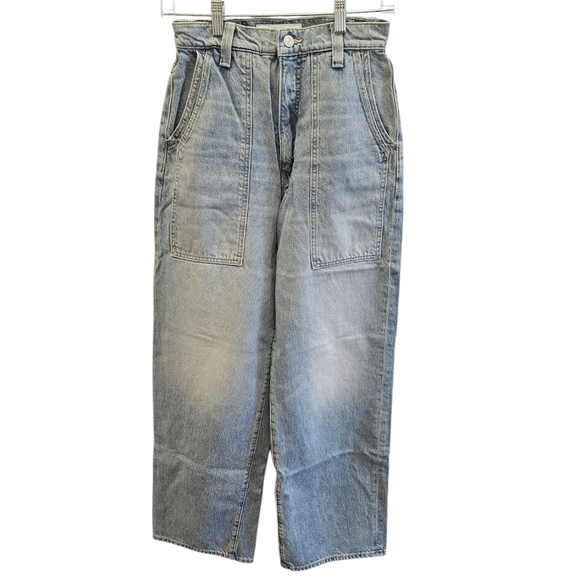 MOTHER Denim - MOTHER The Quartet Breaker Skimp High Waist Straight Leg Denim Jeans NEW